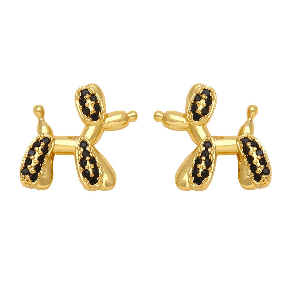 Cute Balloon Dog Ear Stud Female Simple Sweet Cartoon Puppy Earrings