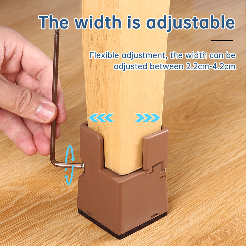 4 Pcs Adjustable Increase foot pad table coffee cabinet base cushion height support bed high leg