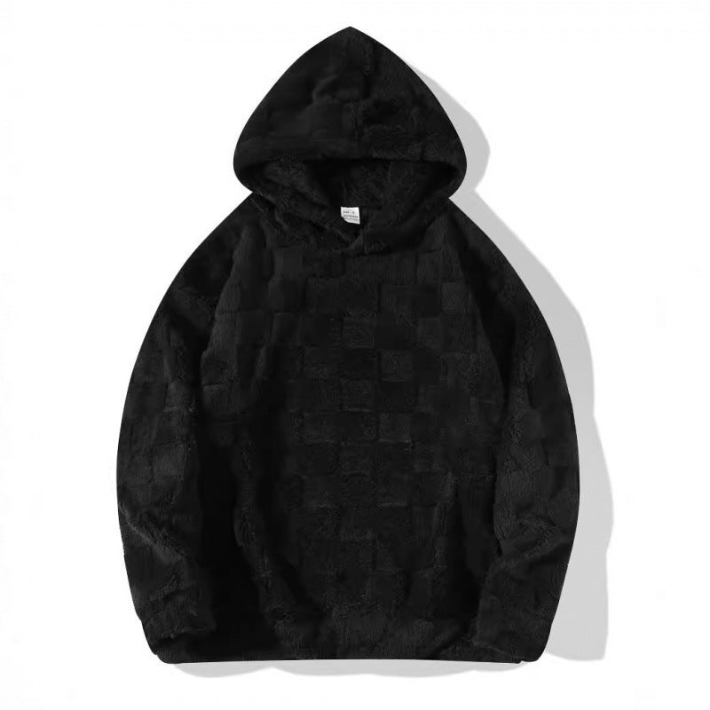 Plaid Hooded Loose Sweater