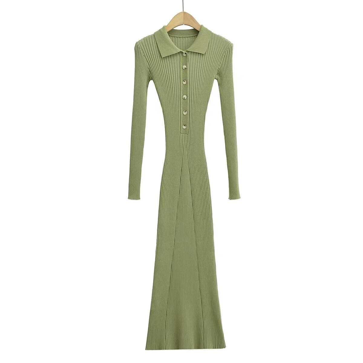 Nomikuma Spicy Girl Turn-down Collar Single Breasted Slim Sweater Mermaid Dress Women Autumn Long Sleeve Knitted dresses