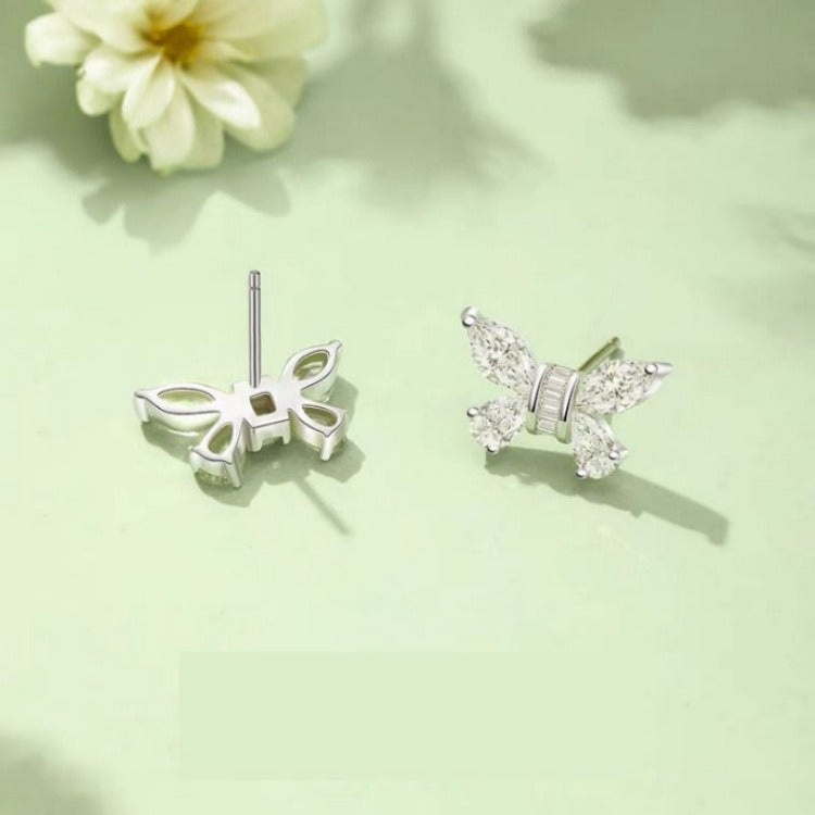 Zircon Butterfly Earrings Women's Simple and Versatile Earrings New Niche Design