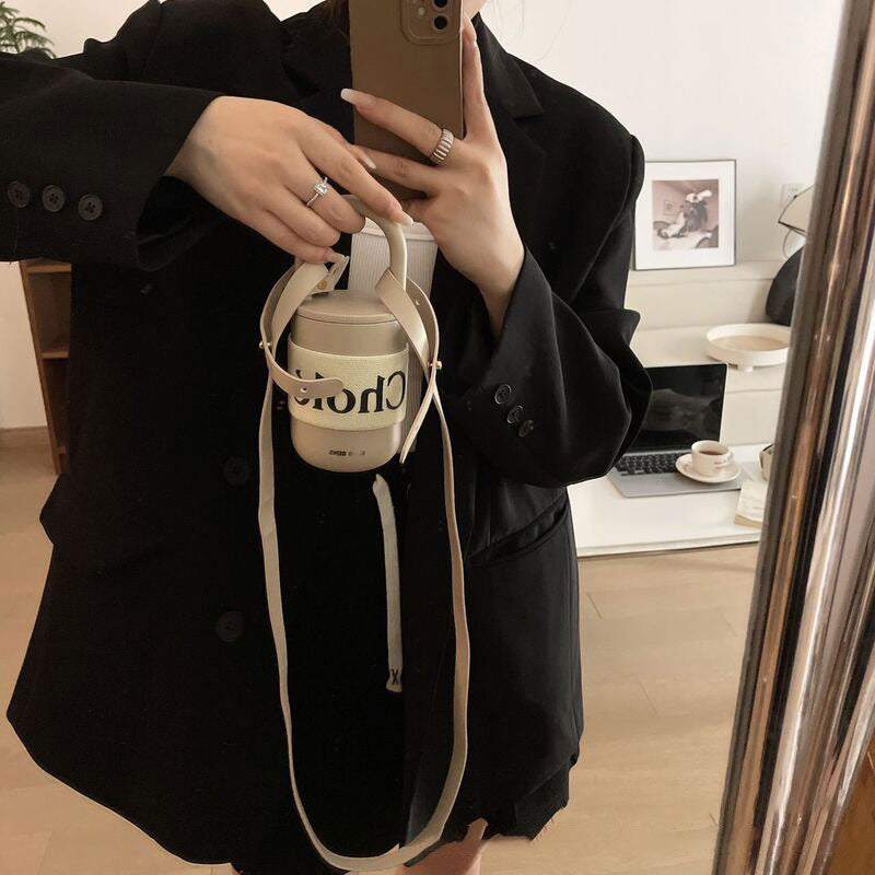 300ML 400ML Lock Shaped Insulation Cup Can Be Used to Cross Carry Large Capacity Traveling Water Cup Coffee Cup Lock Lock Cup