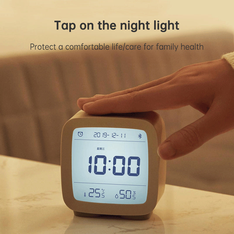 Bluetooth Alarm Clock Temperature and Humidity Monitoring Three-In-One Intelligent Multifunctional Mute Night Light Induction Light Electronic Clock