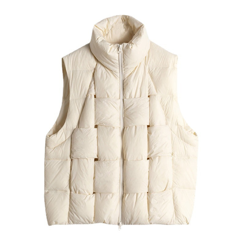 Warm Down Short Vest Autumn And Winter White Duck Down