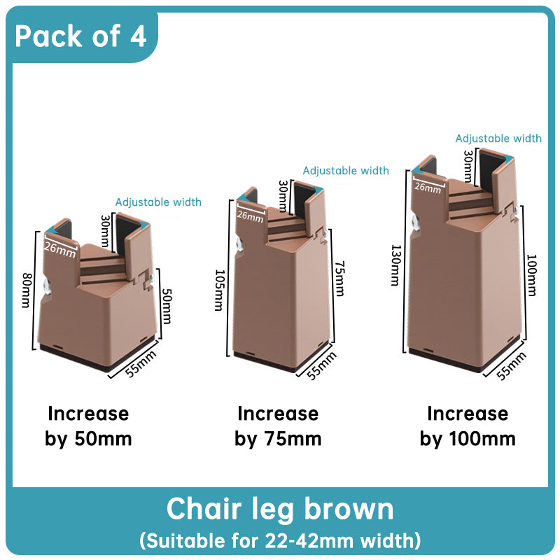 4 Pcs Adjustable Increase foot pad table coffee cabinet base cushion height support bed high leg