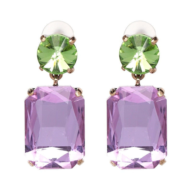 Wholesale Vintage Austria Crystal Rhinestone Water Drop Geometric Dangle Earrings Fashion Wedding Jewelry For Women Trend