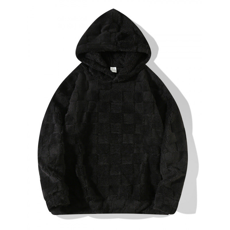 Plaid Hooded Loose Sweater