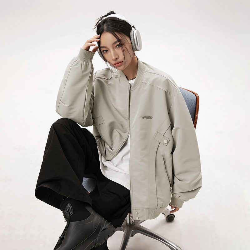 Side Loose-leaf Design Pilot Jacket Jacket