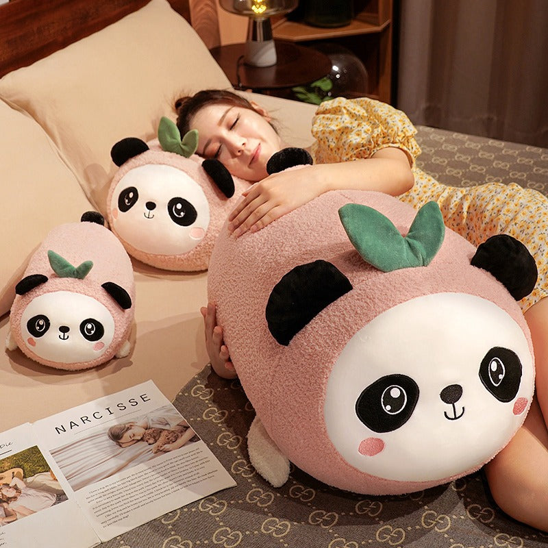 New National Treasure Giant Panda Stuffed toy Toy Top grade Peach Little Panda Doll Sleeping Pillow
