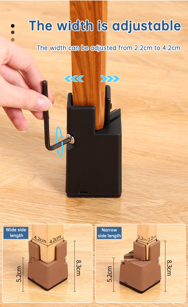 4 Pcs Adjustable Increase foot pad table coffee cabinet base cushion height support bed high leg