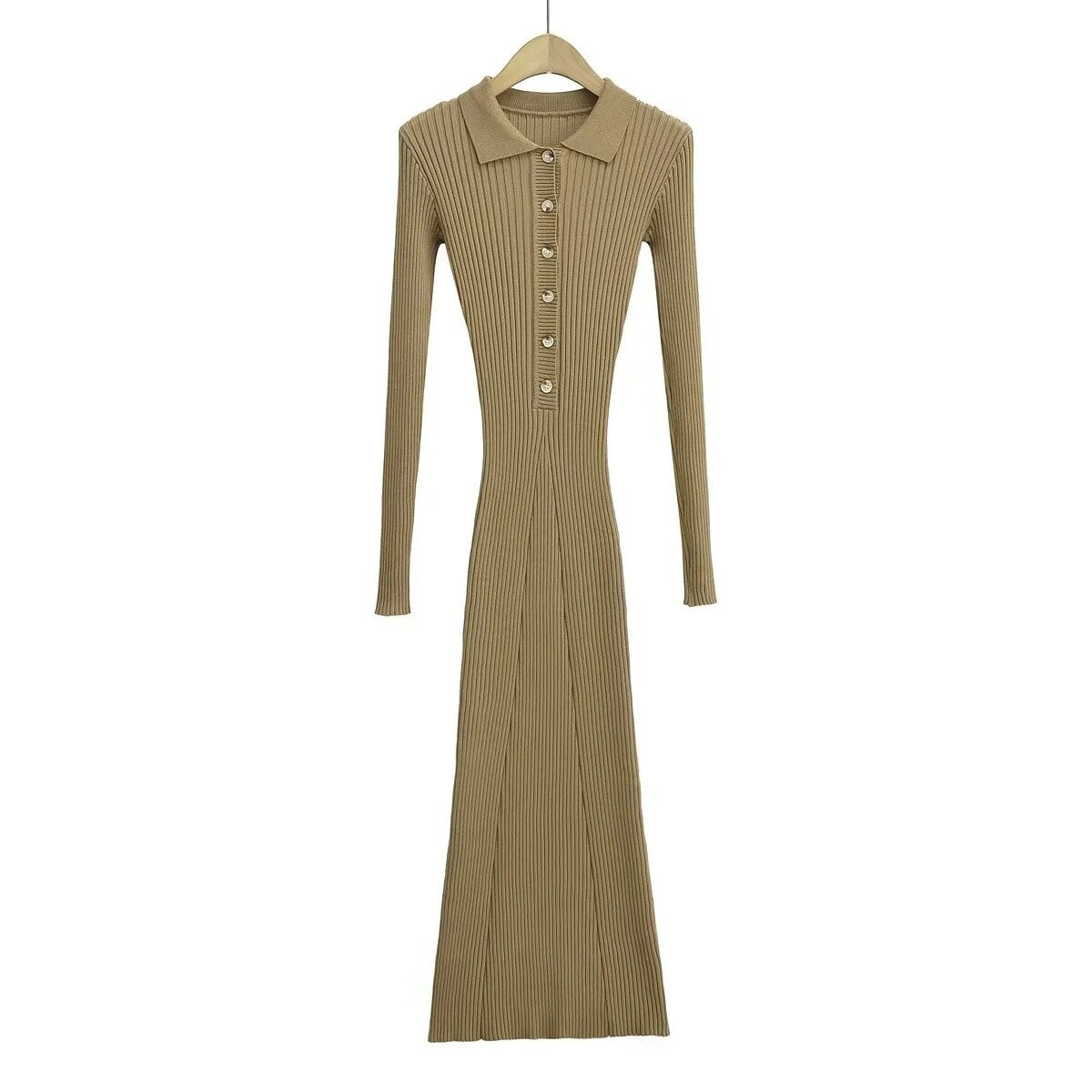 Nomikuma Spicy Girl Turn-down Collar Single Breasted Slim Sweater Mermaid Dress Women Autumn Long Sleeve Knitted dresses