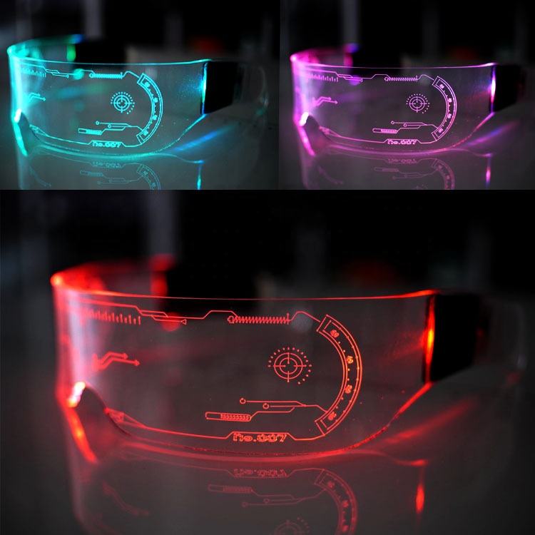 Charge LED Luminous Glasses EL Flashing Neon Bar Party LED Glasses Light Up Glasses Rave Costume Party Decor DJ Sunglasses Party Decor