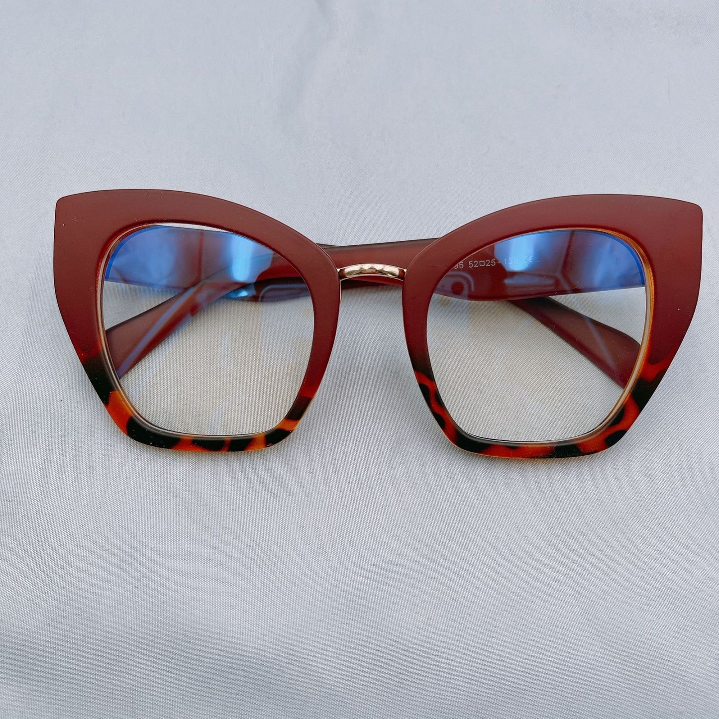 New personalized trend large frame cat eye flat lenses for women's anti blue light eye protection PC full frame glasses