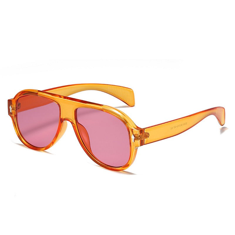 Retro Punk Men Pilot Sunglasses Fashion Rivets Decoration Gradient Eyewear Shades Women Trending Purple Sun Glasses