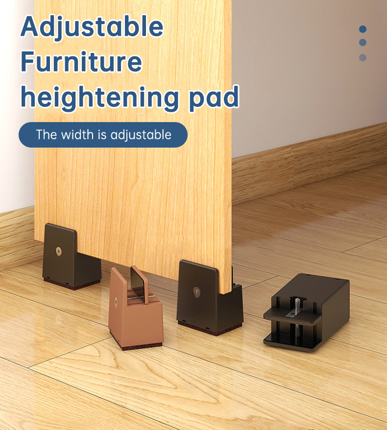 4 Pcs Adjustable Increase foot pad table coffee cabinet base cushion height support bed high leg