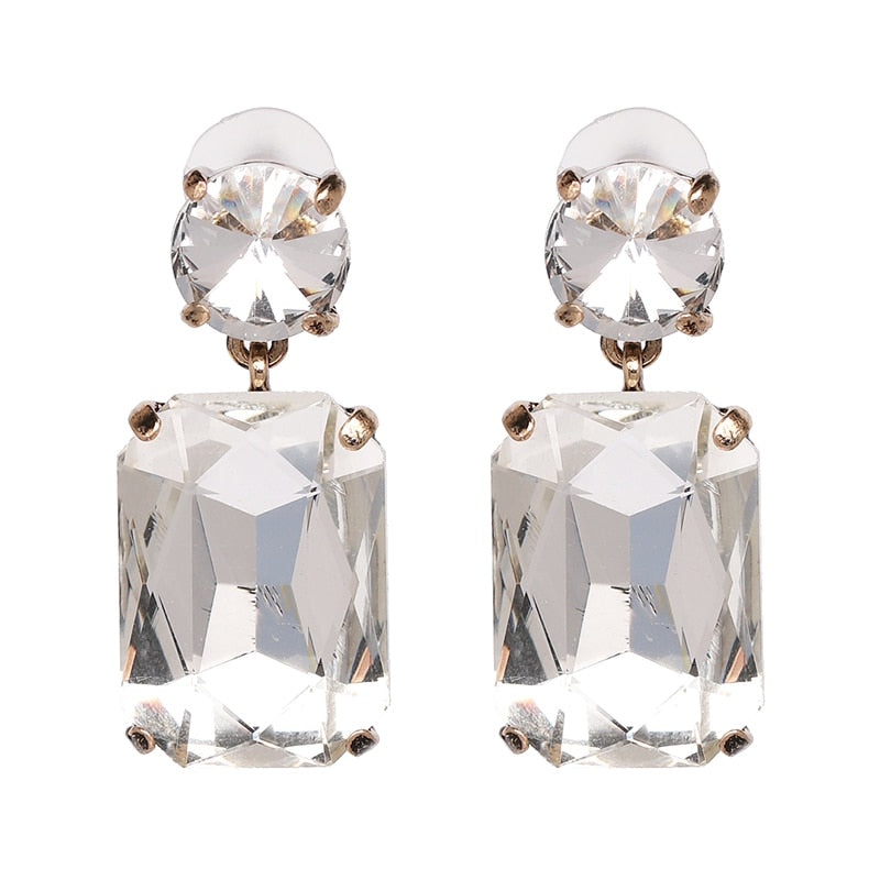 Wholesale Vintage Austria Crystal Rhinestone Water Drop Geometric Dangle Earrings Fashion Wedding Jewelry For Women Trend