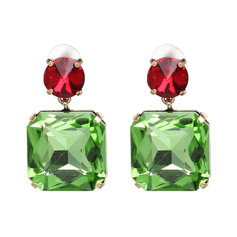 Wholesale Vintage Austria Crystal Rhinestone Water Drop Geometric Dangle Earrings Fashion Wedding Jewelry For Women Trend