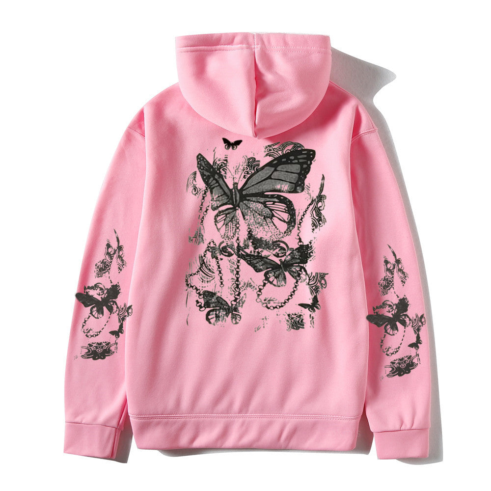 Cold Design Butterfly Hooded Sweater