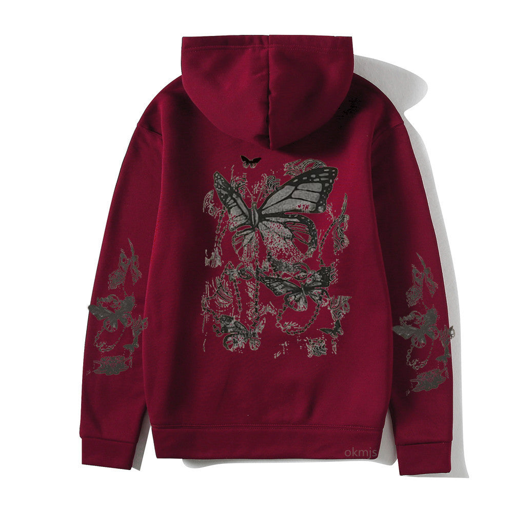 Cold Design Butterfly Hooded Sweater