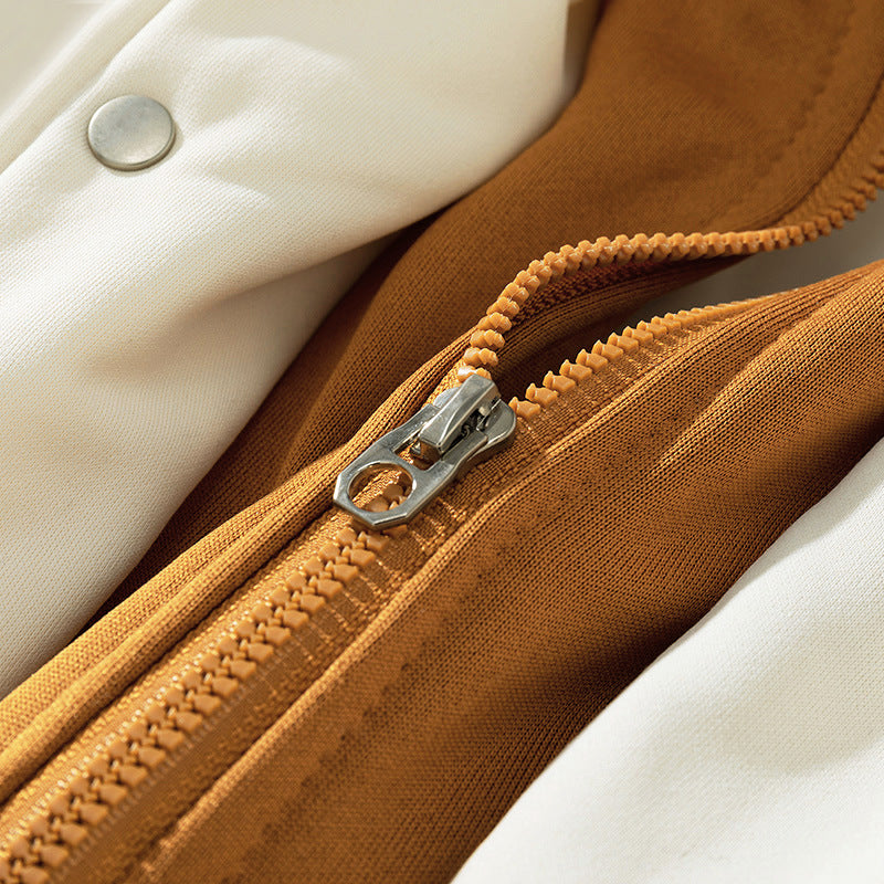 Autumn Winter Sweater Men's Hooded Cardigan Fleece False-two-piece Solid Color Coat