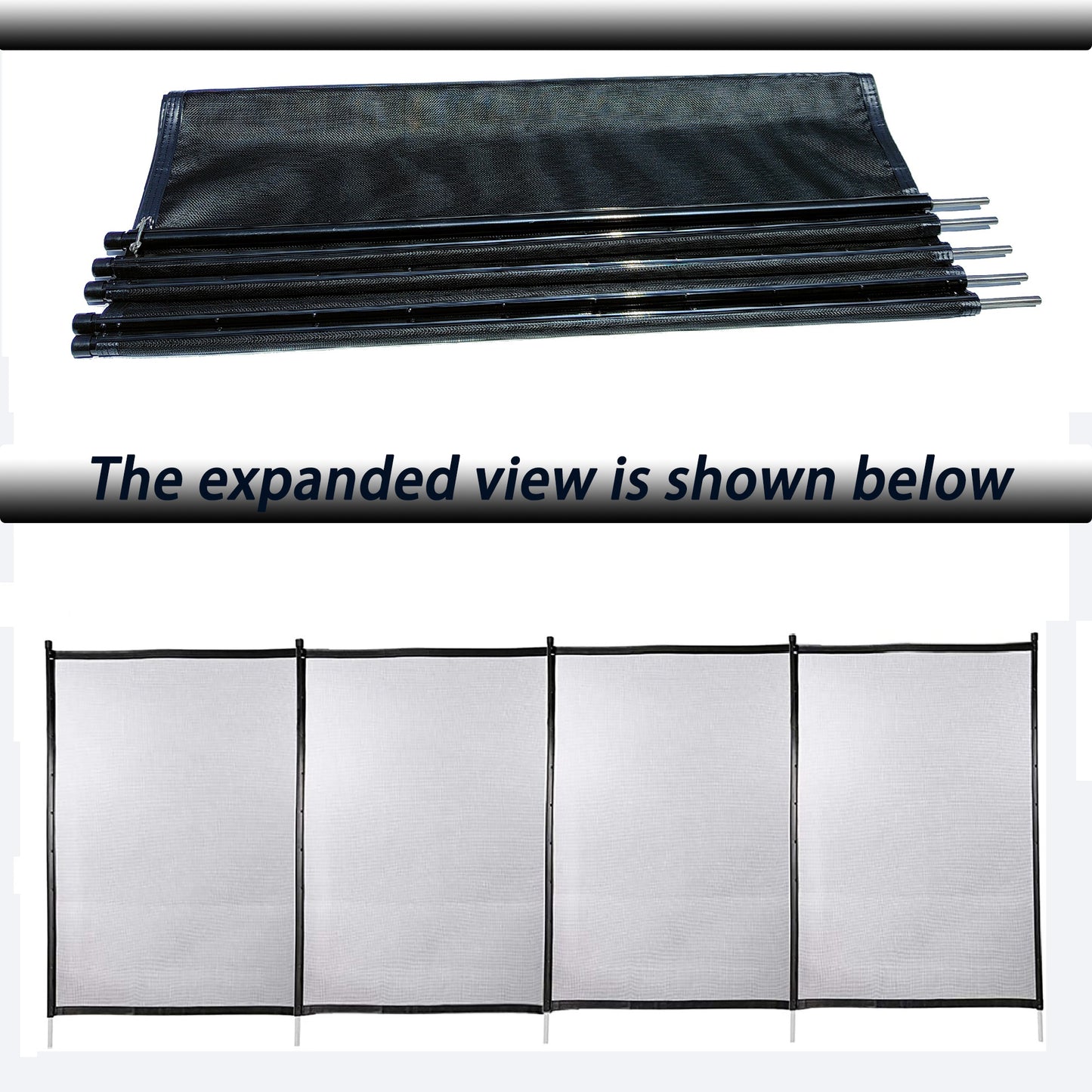 4x12 Ft Outdoor Pool Fence With Section Kit,Removable Mesh Barrier,For Inground Pools,Garden And Patio,Black. 10% discount till 30 Sep