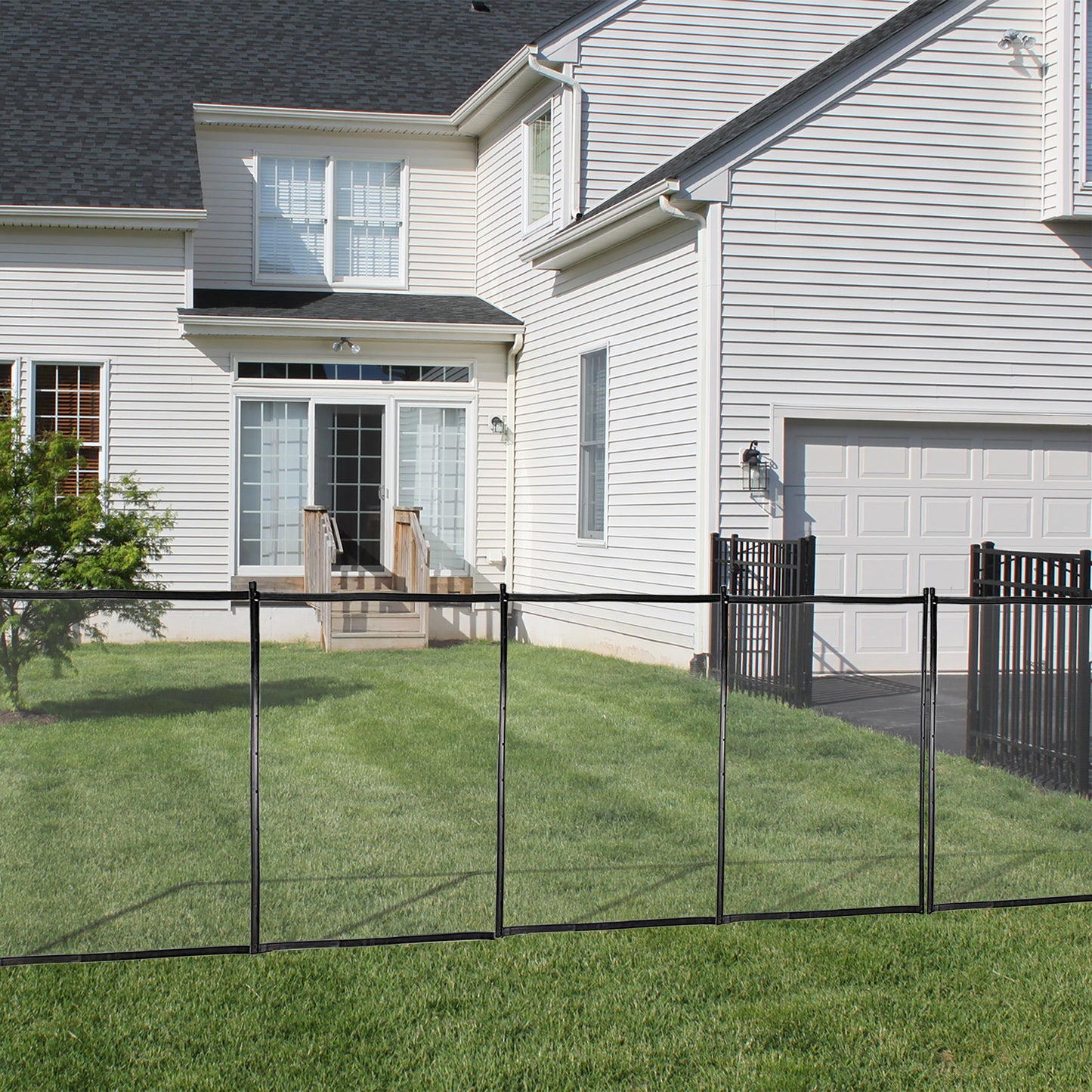 4x12 Ft Outdoor Pool Fence With Section Kit,Removable Mesh Barrier,For Inground Pools,Garden And Patio,Black. 10% discount till 30 Sep
