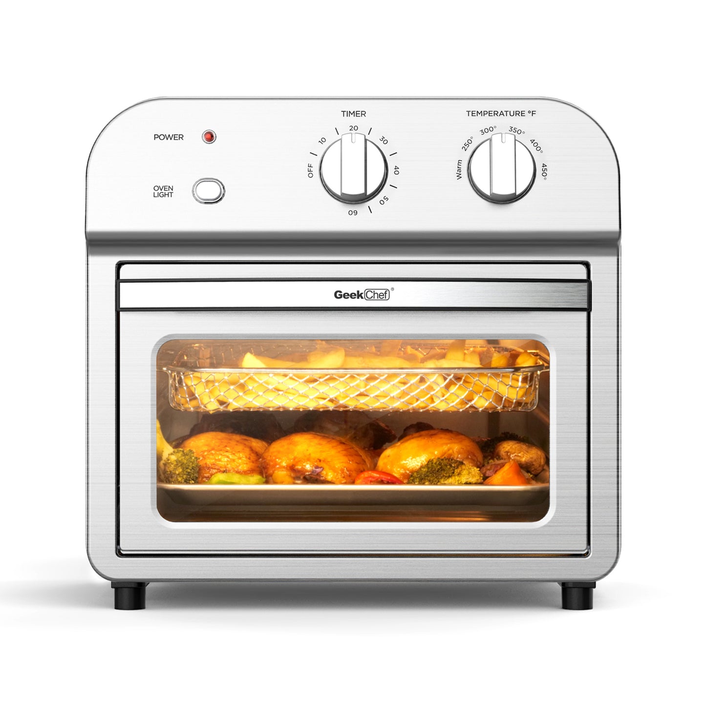 Air Fryer, Geek Chef Convection Air Fryer Toaster Oven, 4 Slice Toaster Air Fryer Oven, Roast, Bake, Broil,Reheat,Fry Oil-Free, Accessories Included, ETL Listed. 10% discount till 30 Sep
