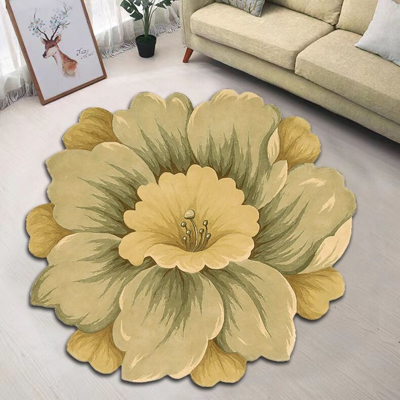 Creative Flower Living Room Tea Table Blanket Nordic Household Bedroom Floor Mat Bed Front Carpet Mat Foot Mat