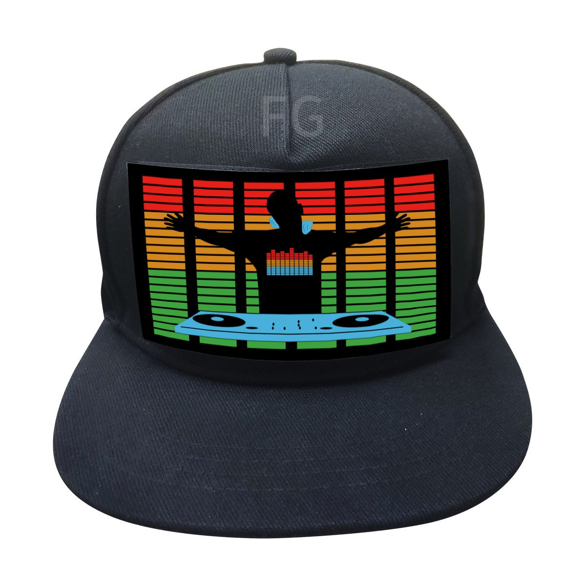 Custom Trucker Sound Activated LED Hat Flashing Light Up Party Hats Voice Activated EL Panel Cap