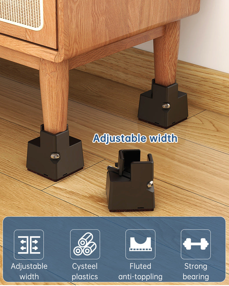 4 Pcs Adjustable Increase foot pad table coffee cabinet base cushion height support bed high leg