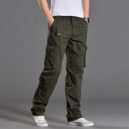 Men's Outdoor Work Clothes-pocket Straight Casual Trousers