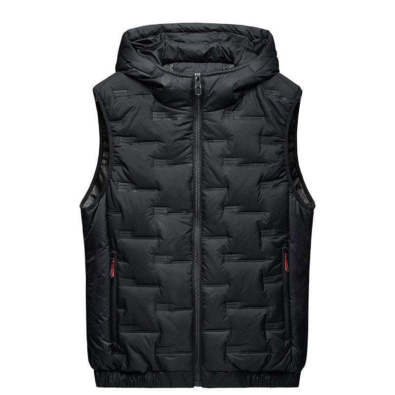 Men's Vest Hooded Thickened Autumn And Winter Leisure Fashion Waistcoat