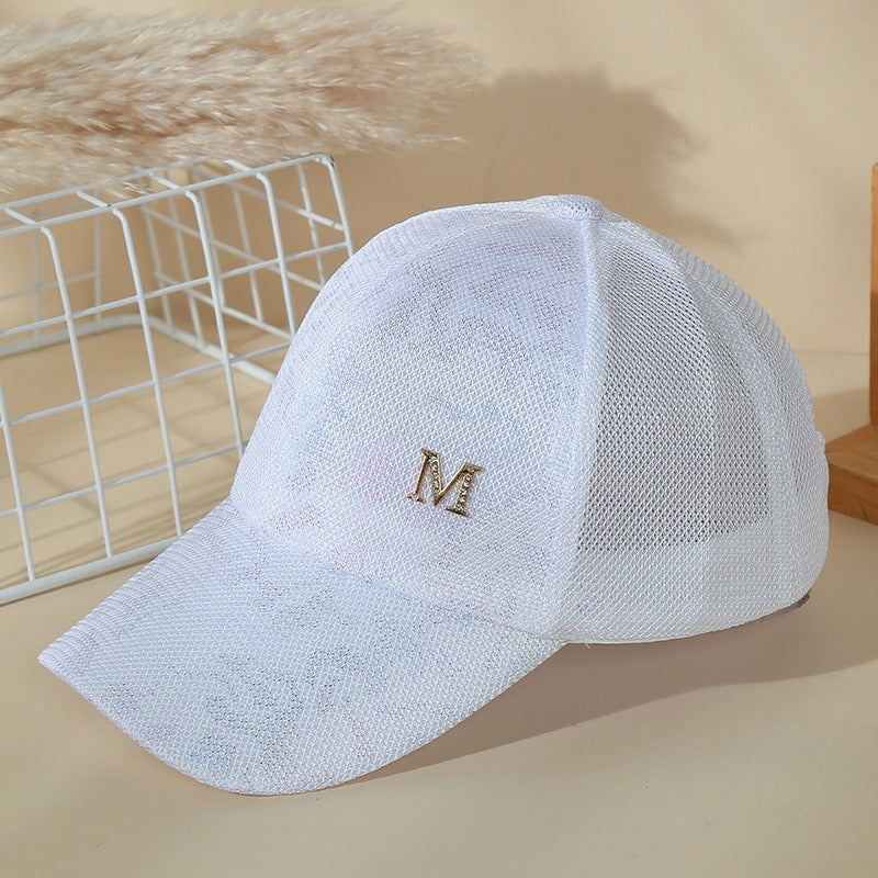 Summer breathable baseball cap Korean style casual gold line small square cap fashion sunscreen sunshade hat