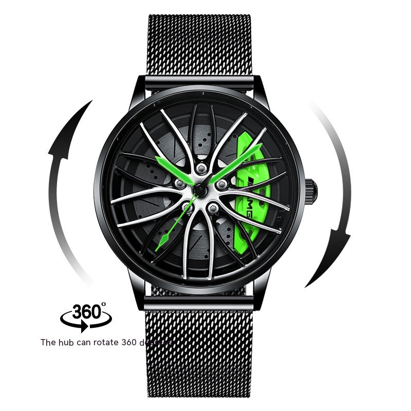 SVJ Wheel Watch AMG488 Green Caliper Men's Watch