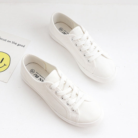 Low Top Small White Shoes for Women's Shoes, Korean Version Canvas Shoes, Simple, Breathable, Comfortable Couple Shoes