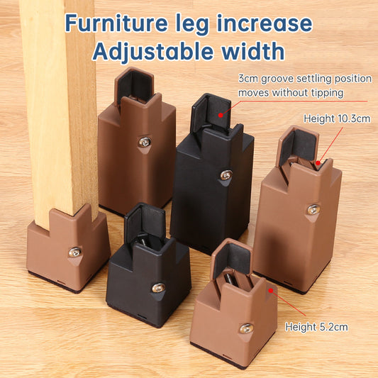 4 Pcs Adjustable Increase foot pad table coffee cabinet base cushion height support bed high leg