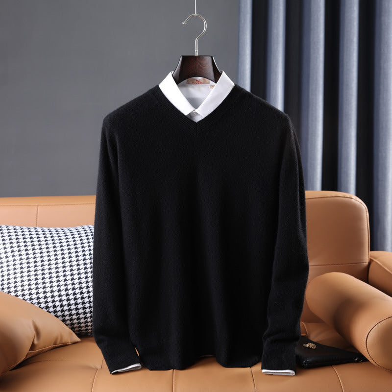 Wool V-neck Bottoming Shirt Pullover Sweater