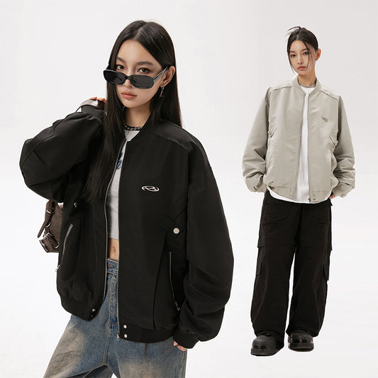 Side Loose-leaf Design Pilot Jacket Jacket