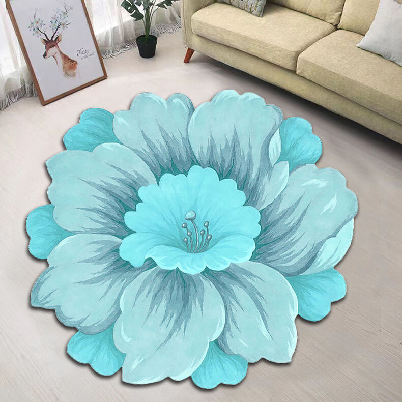 Creative Flower Living Room Tea Table Blanket Nordic Household Bedroom Floor Mat Bed Front Carpet Mat Foot Mat