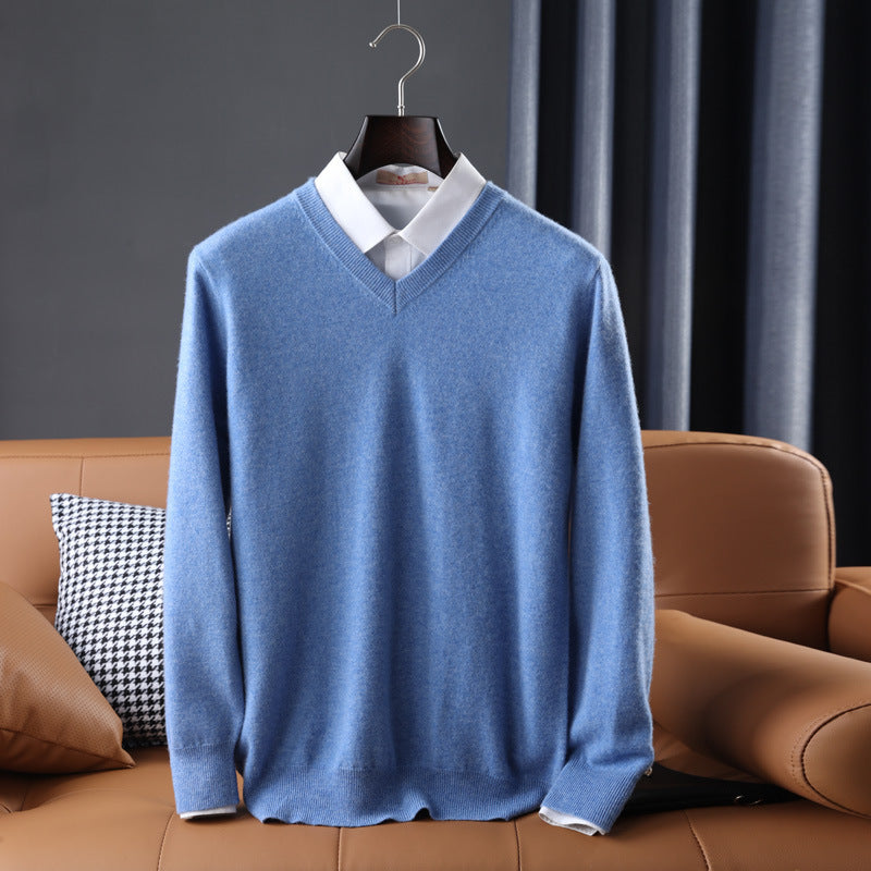 Wool V-neck Bottoming Shirt Pullover Sweater