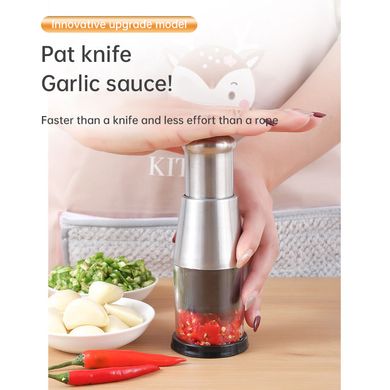 Manual Patting Knife, Stainless Steel, All Steel, Multifunctional Garlic Pester, Household Kitchen Cutter, Garlic Pester