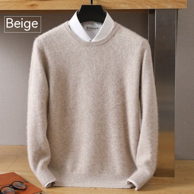 Mink Velvet Loose Round Neck Solid Color Sweater Bottoming Shirt