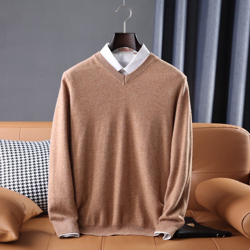 Wool V-neck Bottoming Shirt Pullover Sweater