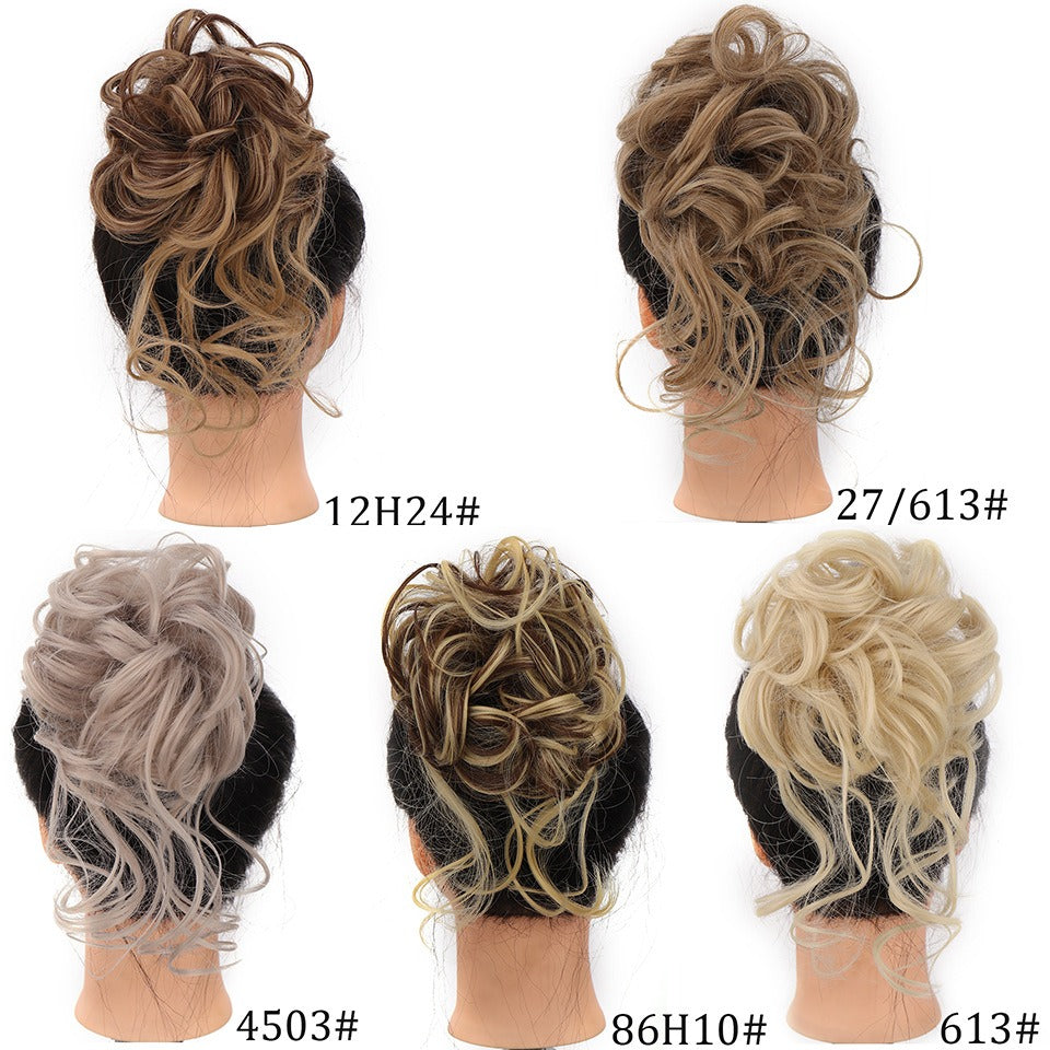 Synthetic Messy Curly Claw Hair Bun Chignon Hair Extensions Scrunchy Fake False Hair With Tail for Women Hairpieces