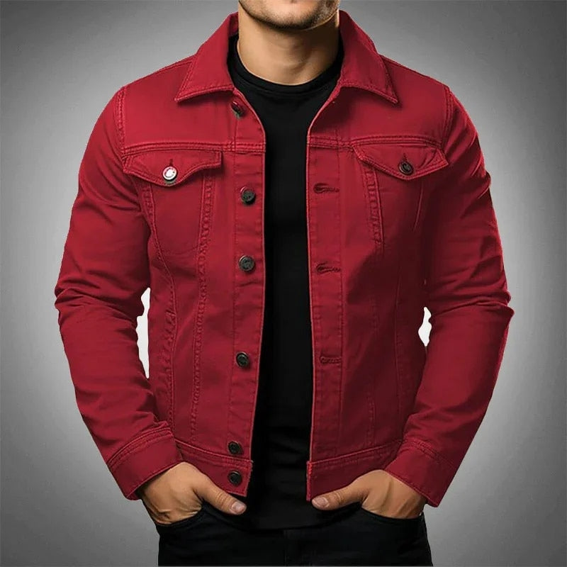 Men's Jacket Denim Coat Tooling Solid Color Thick Coat