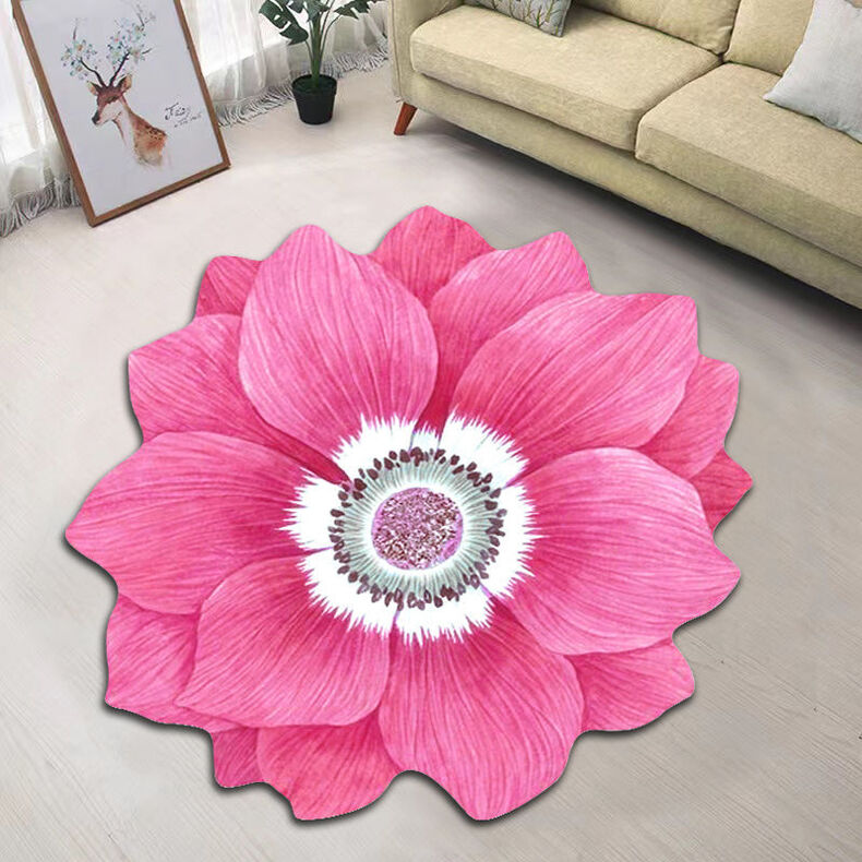 Creative Flower Living Room Tea Table Blanket Nordic Household Bedroom Floor Mat Bed Front Carpet Mat Foot Mat