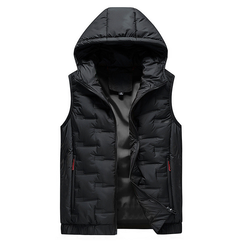 Men's Vest Hooded Thickened Autumn And Winter Leisure Fashion Waistcoat