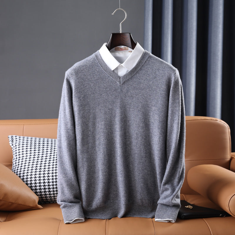 Wool V-neck Bottoming Shirt Pullover Sweater