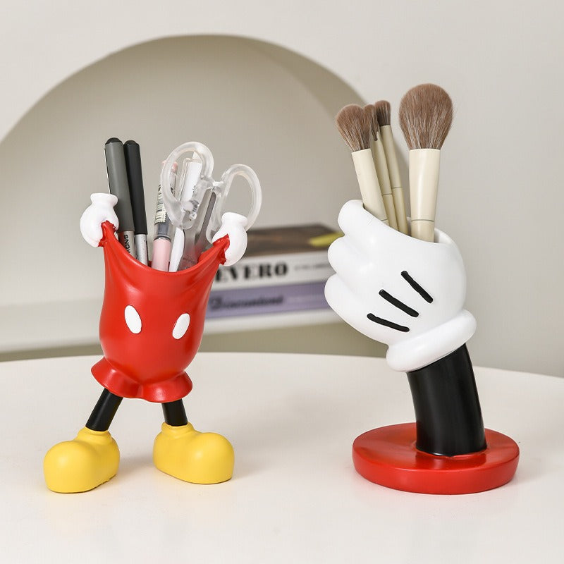 Mickey Gloves Pen Holder Student High-value Cute Cartoon Anime Desktop Decoration Stationery Pen Holder