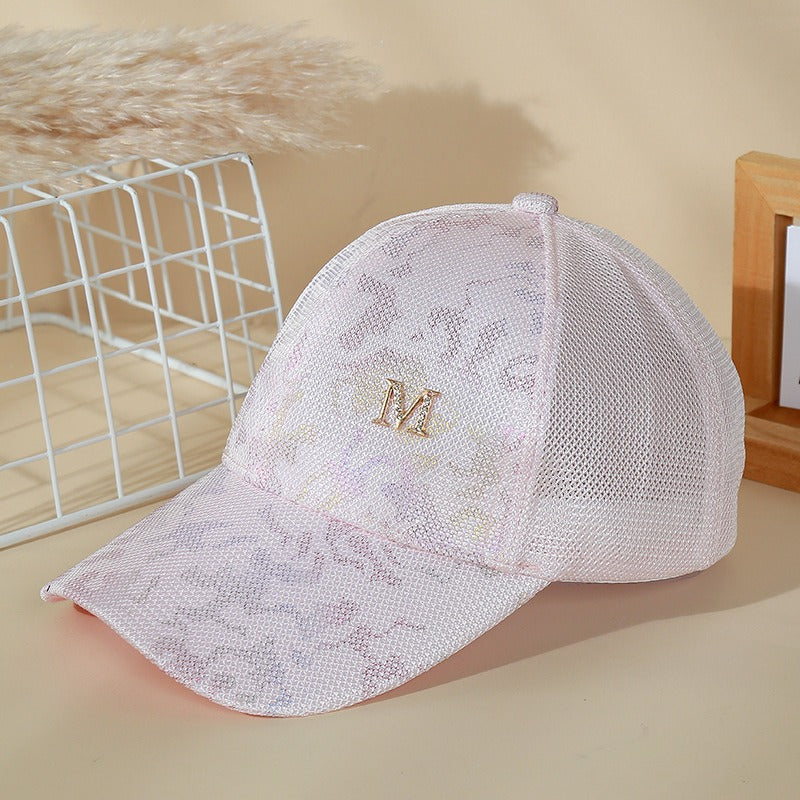 Summer breathable baseball cap Korean style casual gold line small square cap fashion sunscreen sunshade hat